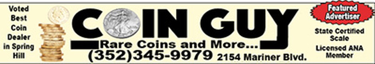 Coin Guy's banner ad as printed in the July issue