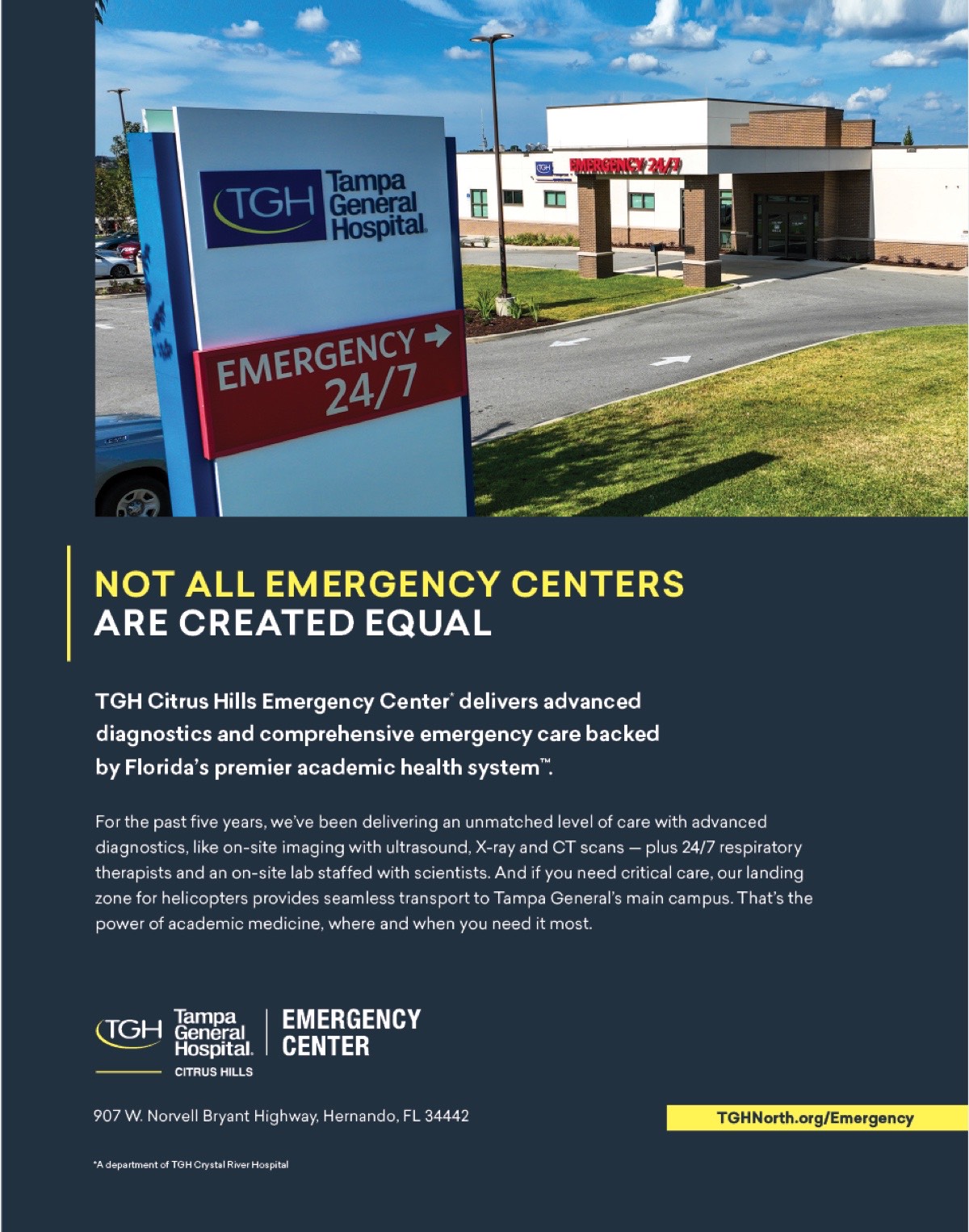 TGH Citrus Hills emergency room ad as printed