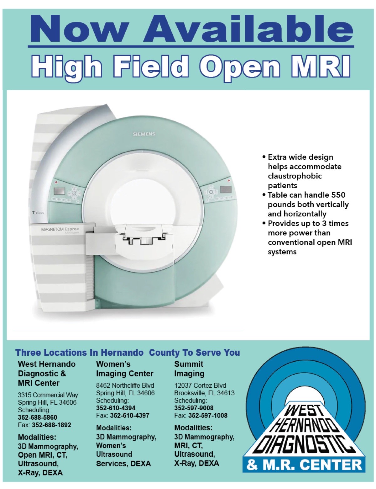 West Hernando Diagnostic Imaging ad as printed